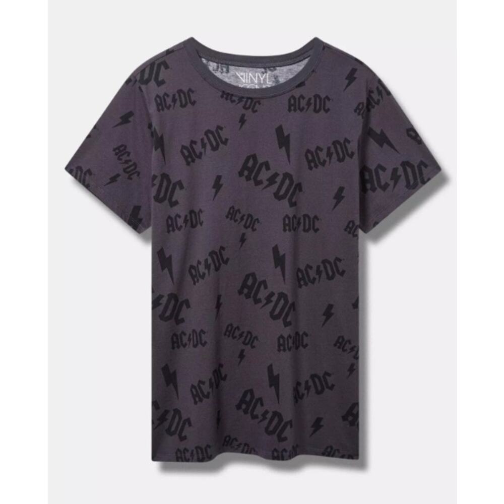 Torrid Womens Plus Size AC/DC ACDC Classic Fit Crew Tee T-Shirt Size 0 Large New